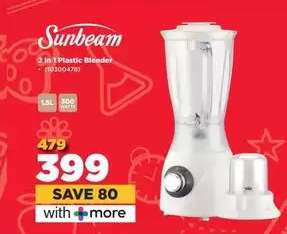 Sunbeam 2 in 1 Plastic Blender