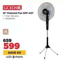 Goldair 16" Pedestal Fan GPF-40T