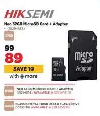Neo 32GB MicroSD Card + Adapter