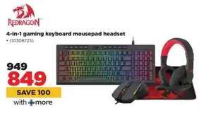 Redragon 4-in-1 gaming keyboard mousepad headset