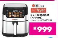 Milex 8L Touch Chef Air Fryer (MAF105)