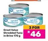 Great Value Shredded Tuna in Brine 170 g