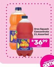 Oros Squash Concentrate 2 L Assorted