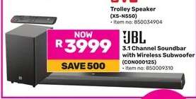 JBL 3.1 Channel Soundbar with Wireless Subwoofer