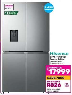 Hisense 579 L Multi Door Freezer Fridge (H750FS-WD)
