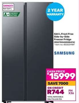 Samsung 564 L Frost Free Side-by-Side Freezer Fridge