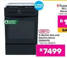 DEFY 4-Burner Gas and Electric Stove (DGS679)