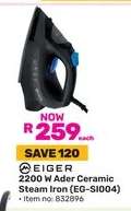 Eiger 2200 W Ader Ceramic Steam Iron (EG-SI004)