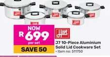 J7 10-Piece Aluminium Solid Lid Cookware Set