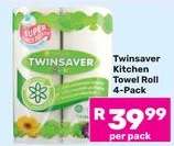 Twinsaver Kitchen Towel Roll 4-Pack