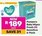 Pampers Baby Wipes Fresh OR Sensitive 6-Pack
