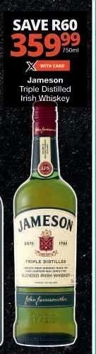 Jameson Triple Distilled Irish Whiskey