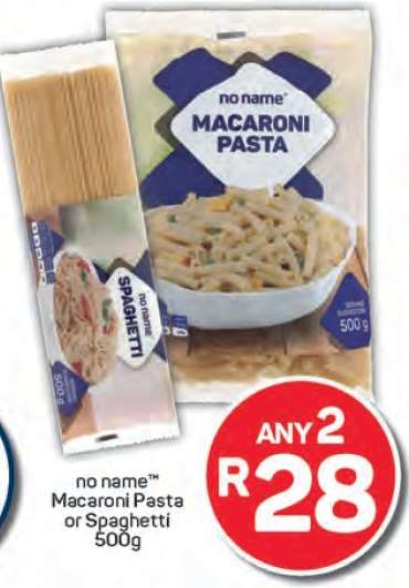 no name™ Macaroni Pasta or Spaghetti 500g