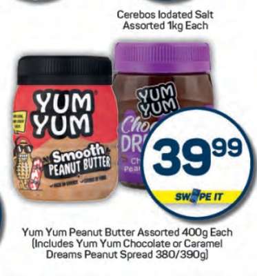 Yum Yum Peanut Butter Assorted-400g Each