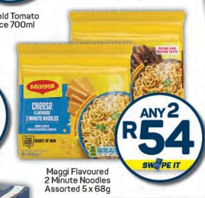Maggi Flavoured 2 Minute Noodles Assorted 5 x 68g