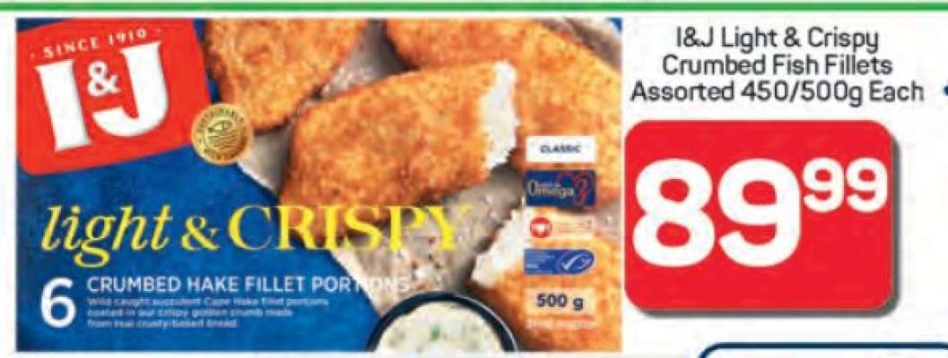 I&J Light & Crispy Crumbed Fish Fillets