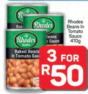 Rhodes Beans In Tomato Sauce 410g