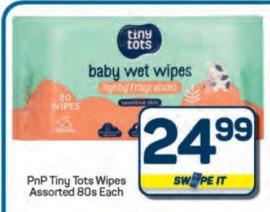 PnP Tiny Tots Wipes Assorted 80s Each