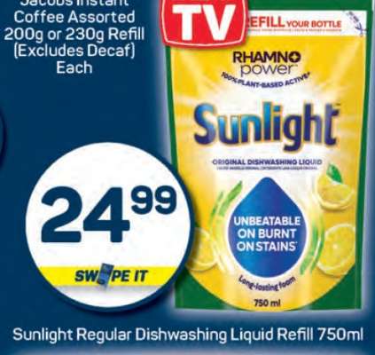 Sunlight Regular Dishwashing Liquid Refill 750ml