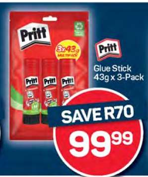 Pritt Glue Stick 43g x 3-Pack