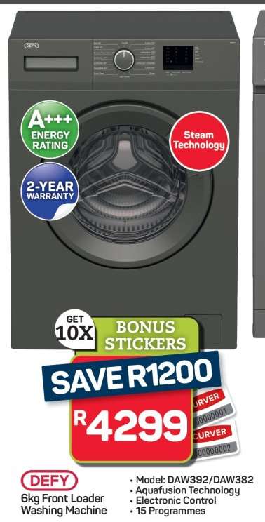 Defy 6Kg Front Loader Washing Machine