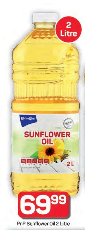 PnP Sunflower Oil 2 Litre