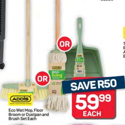 Eco Wet Mop, Floor Broom or Dustpan and Brush Set Each