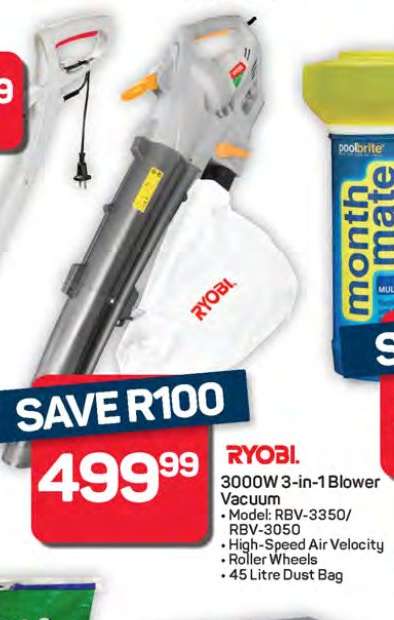 RYOBI 3000W 3-in-1 Blower Vacuum