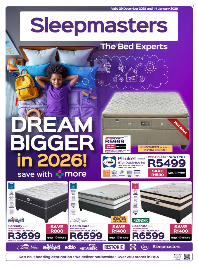 Sleepmasters specials - 29/12/2025 - 14/01/2026. Page 1