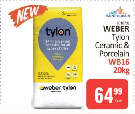 WEBER Tylon Ceramic & Porcelain WB16 20kg