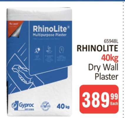 RHINOLITE 40kg Dry Wall Plaster