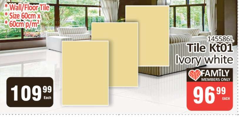 Tile Kt01 Ivory white