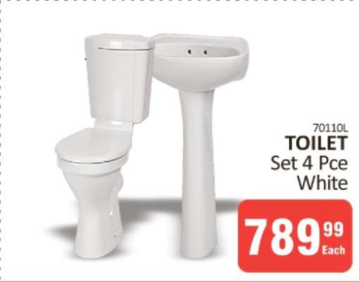 Toilet Set 4 Pce White
