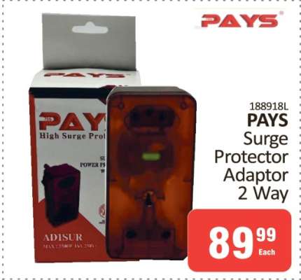 PAYS Surge Protector Adaptor 2 Way