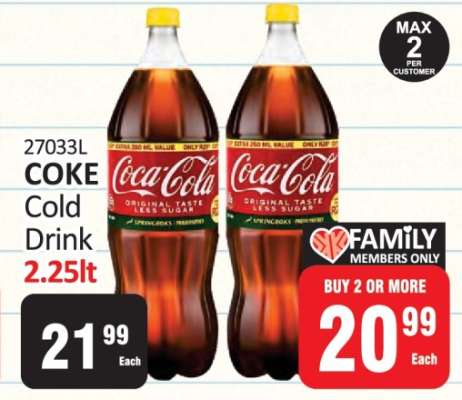 Coke Cold Drink 2.25lt