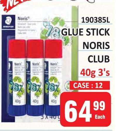 GLUE STICK NORIS CLUB 40g 3's