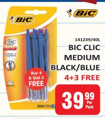 BIC CLIC MEDIUM BLACK/BLUE