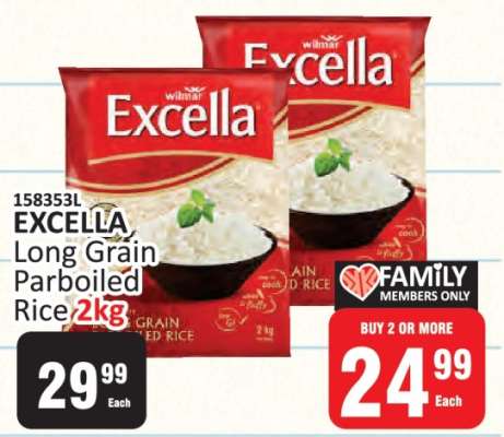 Excella Long Grain Parboiled Rice 2kg