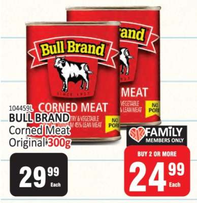 BULL BRAND Corned Meat Original 300g
