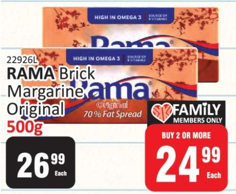 RAMA Brick Margarine Original 500g
