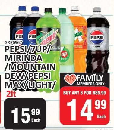 PEPSI/7UP/MIRINDA/MOUNTAIN DEW/PEPSI MAX/LIGHT