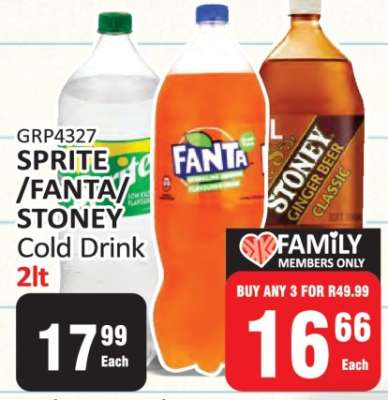 Sprite/Fanta/Stoney Cold Drink