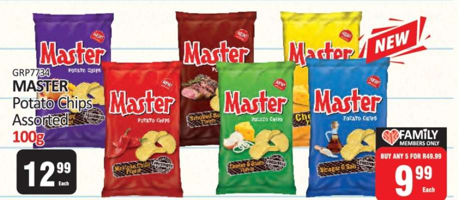 MASTER Potato Chips Assorted 100g