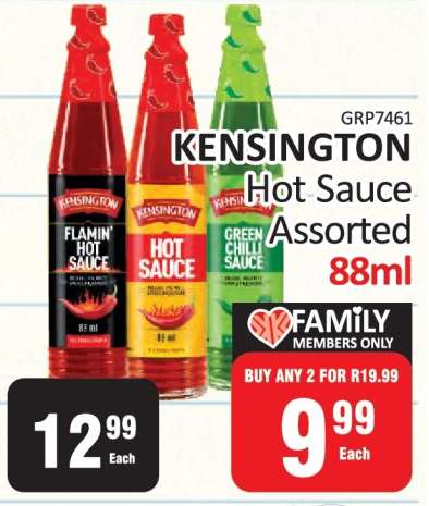 KENSINGTON Hot Sauce Assorted 88ml