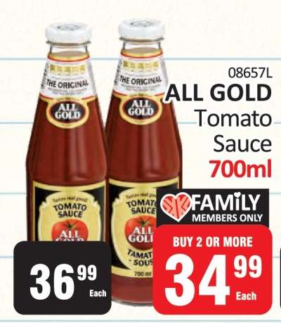 All Gold Tomato Sauce-700ml