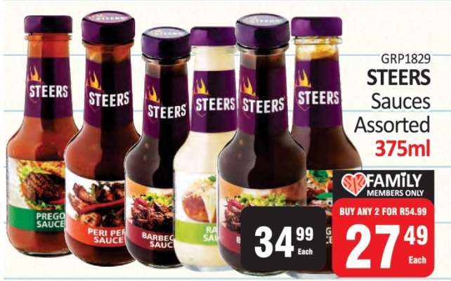 STEERS Sauces Assorted