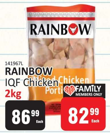 RAINBOW IQF Chicken 2kg