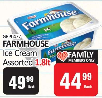 FARMHOUSE Ice Cream Assorted 1.8lt