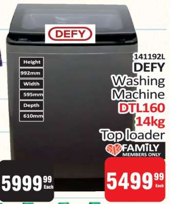 DEFY Washing Machine DTL160 14kg