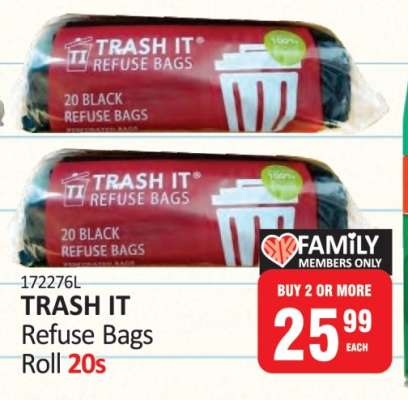 TRASH IT Refuse Bags Roll 20s